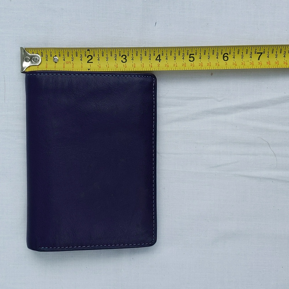 Vera Pelle Purple Multicolor Tri-fold Wallet - Picture 10 of 11